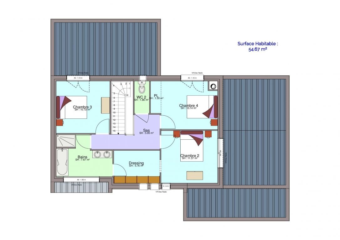 Plan maison étage Carolini