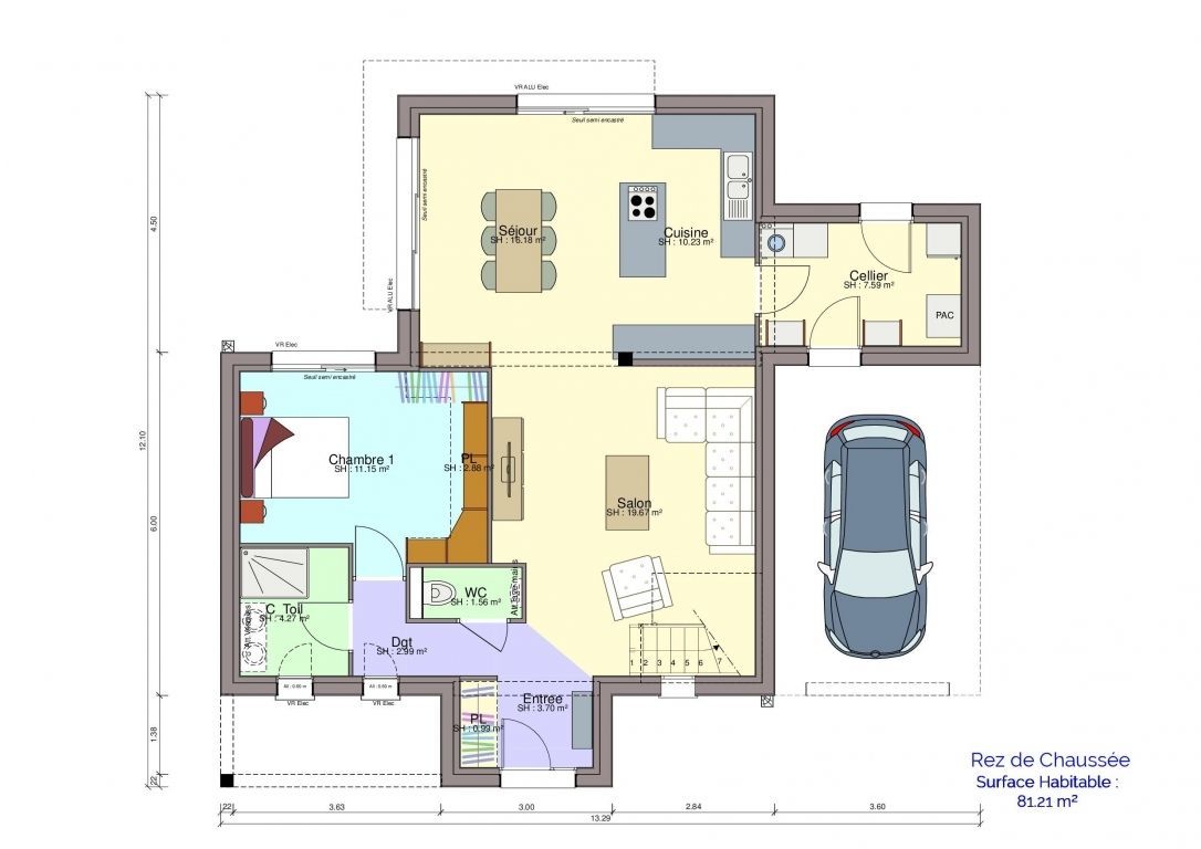 Plan maison Demirel rez-de-chaussée